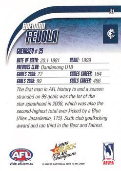 2009 Select AFL Champions #31 Brendan Fevola Back